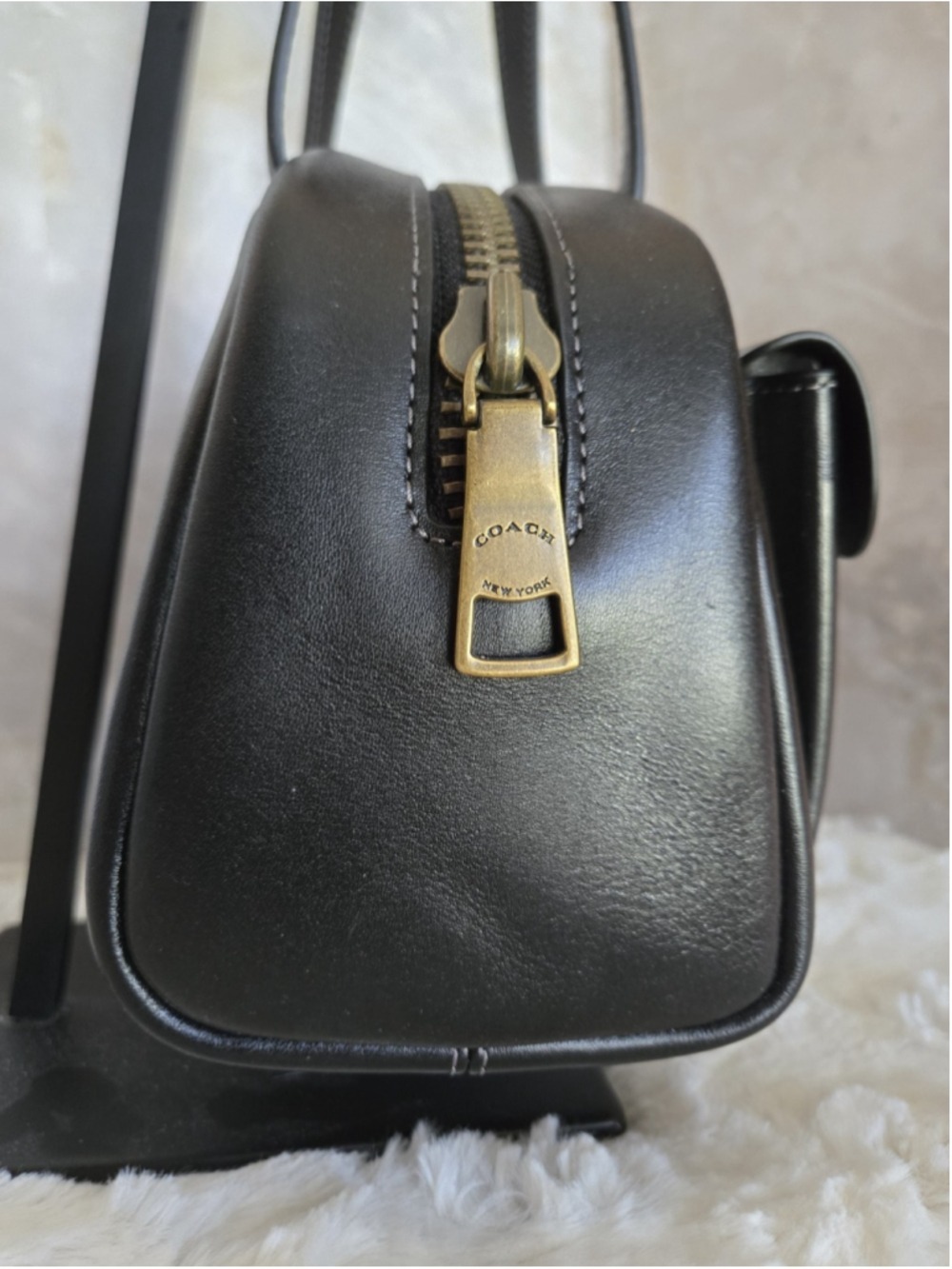 NWOT Coach Originals Black Twin Turnlock Bag 20 Small Leather Satchel - Picture 6 of 14